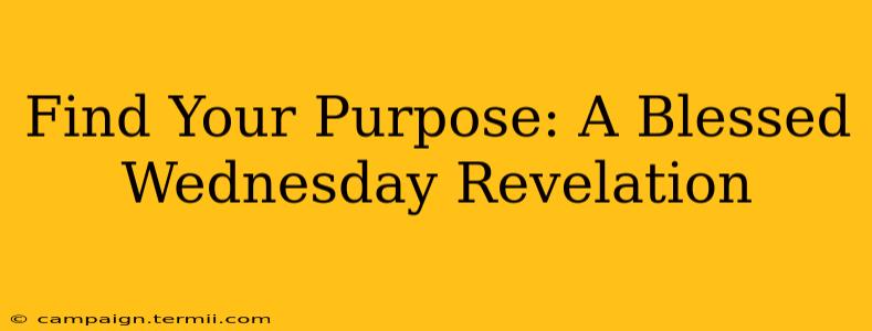 Find Your Purpose: A Blessed Wednesday Revelation