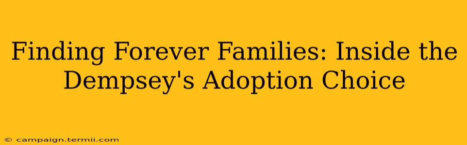 Finding Forever Families: Inside the Dempsey's Adoption Choice