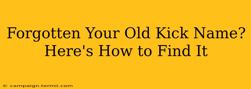 Forgotten Your Old Kick Name? Here's How to Find It