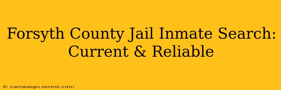 Forsyth County Jail Inmate Search: Current & Reliable