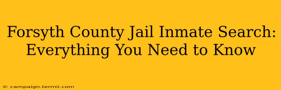 Forsyth County Jail Inmate Search: Everything You Need to Know