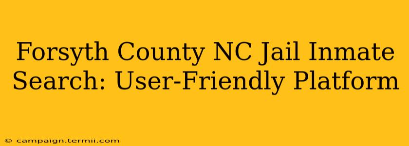 Forsyth County NC Jail Inmate Search: User-Friendly Platform