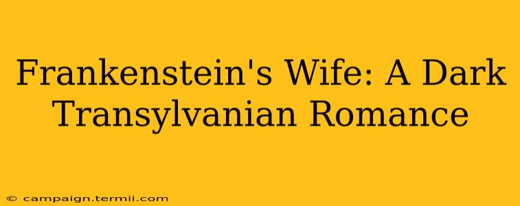 Frankenstein's Wife: A Dark Transylvanian Romance