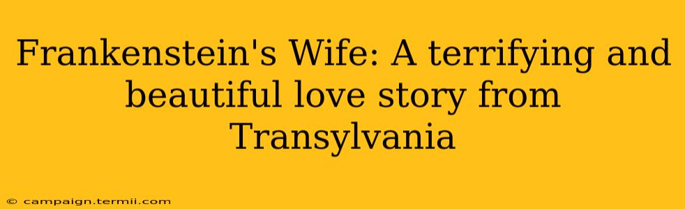 Frankenstein's Wife: A terrifying and beautiful love story from Transylvania