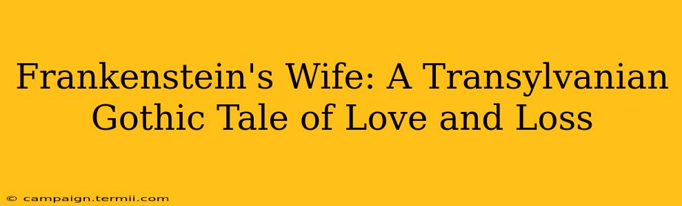 Frankenstein's Wife: A Transylvanian Gothic Tale of Love and Loss