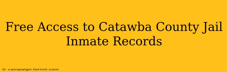 Free Access to Catawba County Jail Inmate Records