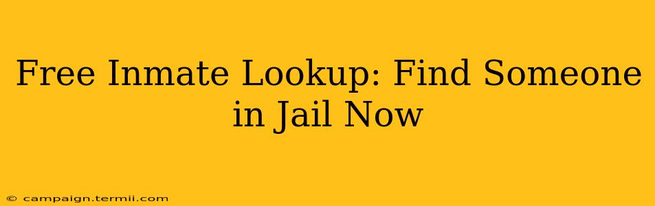 Free Inmate Lookup: Find Someone in Jail Now