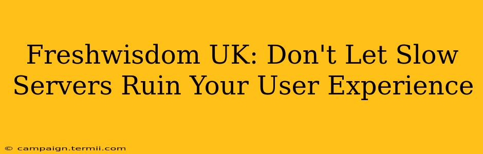 Freshwisdom UK: Don't Let Slow Servers Ruin Your User Experience