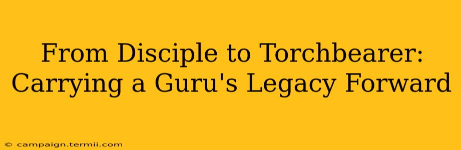 From Disciple to Torchbearer: Carrying a Guru's Legacy Forward