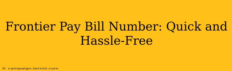 Frontier Pay Bill Number: Quick and Hassle-Free