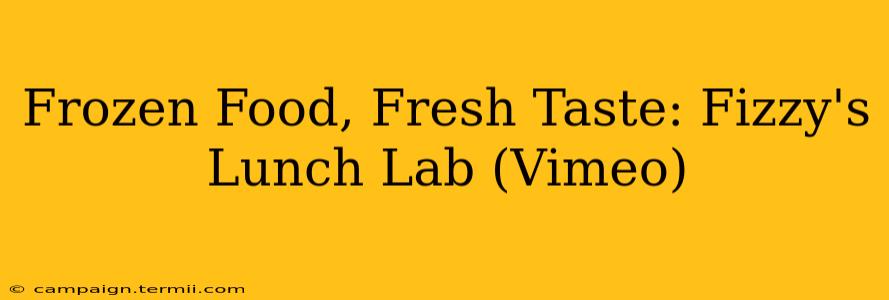 Frozen Food, Fresh Taste: Fizzy's Lunch Lab (Vimeo)