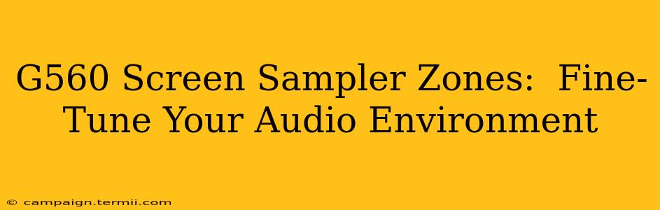 G560 Screen Sampler Zones:  Fine-Tune Your Audio Environment