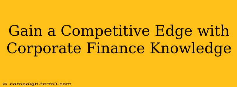 Gain a Competitive Edge with Corporate Finance Knowledge