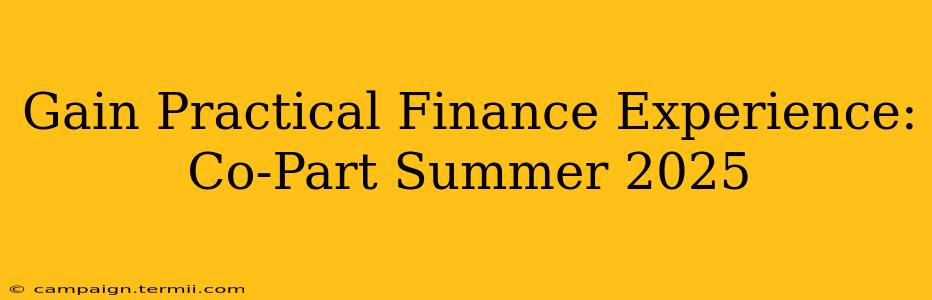 Gain Practical Finance Experience: Co-Part Summer 2025