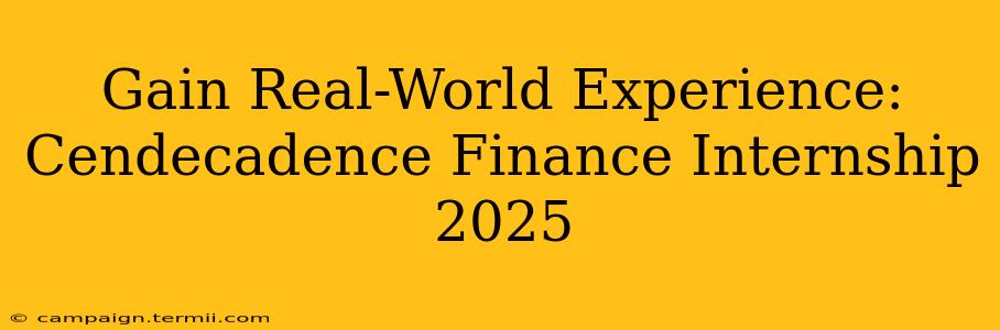 Gain Real-World Experience: Cendecadence Finance Internship 2025