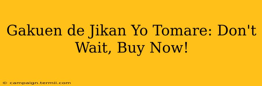 Gakuen de Jikan Yo Tomare: Don't Wait, Buy Now!