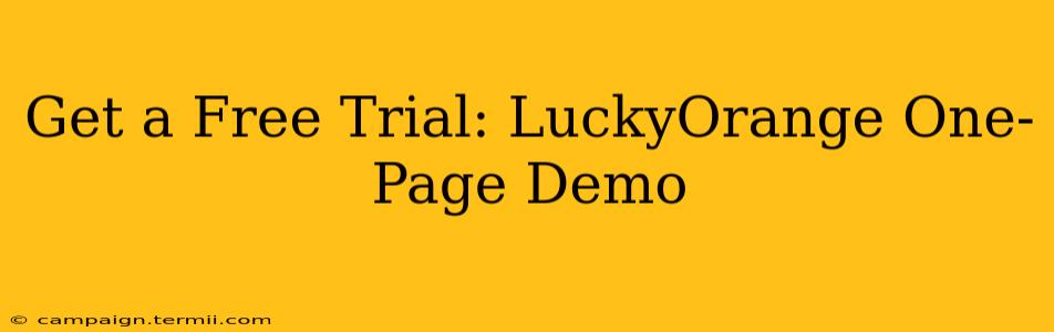 Get a Free Trial: LuckyOrange One-Page Demo