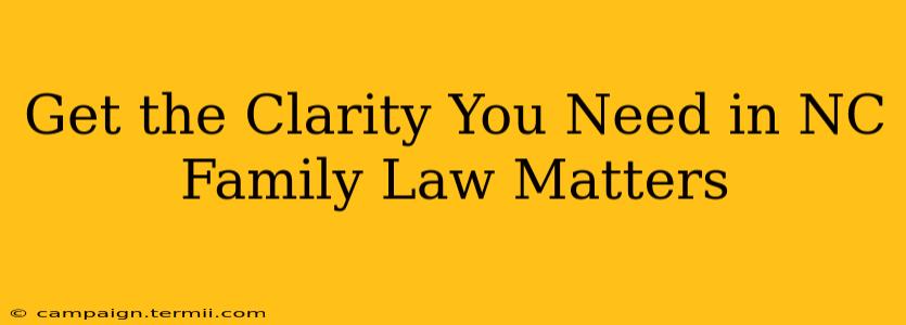 Get the Clarity You Need in NC Family Law Matters