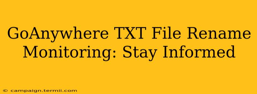 GoAnywhere TXT File Rename Monitoring: Stay Informed