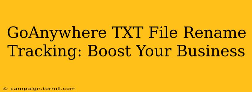 GoAnywhere TXT File Rename Tracking: Boost Your Business