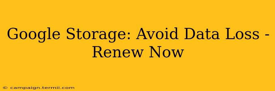 Google Storage: Avoid Data Loss - Renew Now