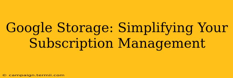 Google Storage: Simplifying Your Subscription Management