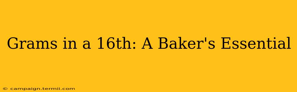 Grams in a 16th: A Baker's Essential