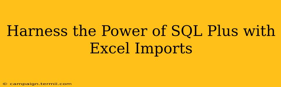 Harness the Power of SQL Plus with Excel Imports