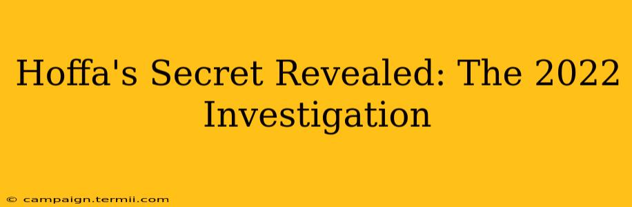 Hoffa's Secret Revealed: The 2022 Investigation