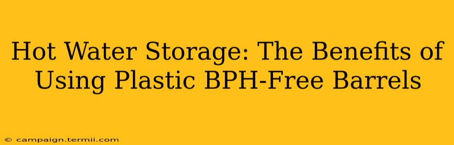 Hot Water Storage: The Benefits of Using Plastic BPH-Free Barrels