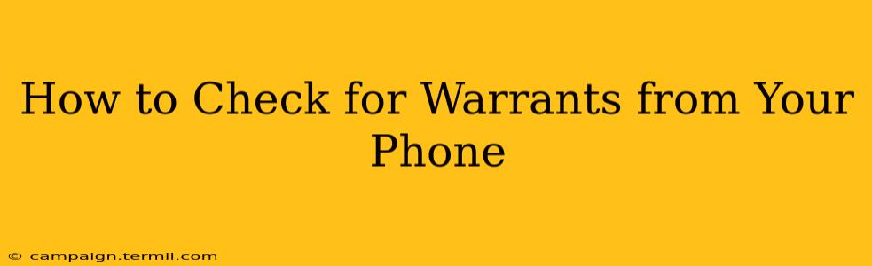 How to Check for Warrants from Your Phone