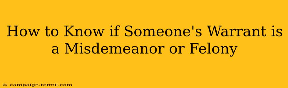 How to Know if Someone's Warrant is a Misdemeanor or Felony