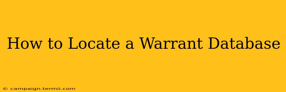 How to Locate a Warrant Database