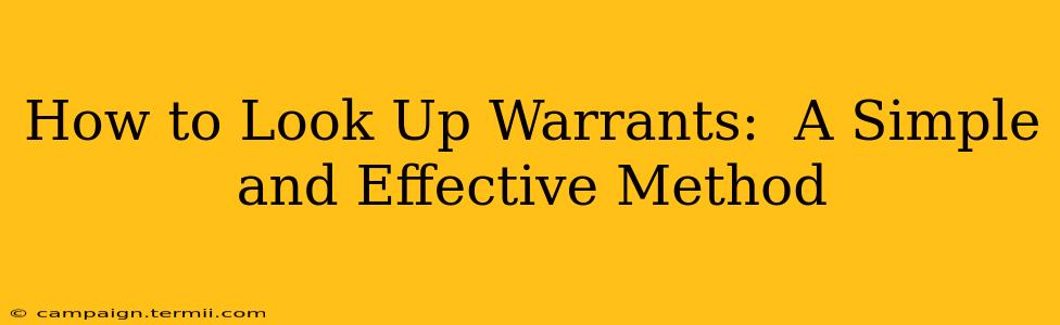 How to Look Up Warrants:  A Simple and Effective Method