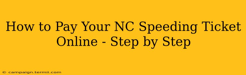 How to Pay Your NC Speeding Ticket Online - Step by Step