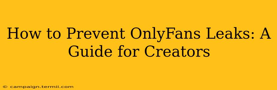 How to Prevent OnlyFans Leaks: A Guide for Creators