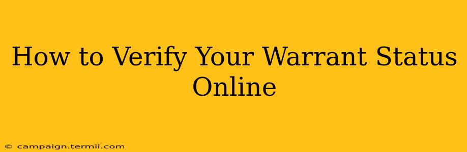 How to Verify Your Warrant Status Online