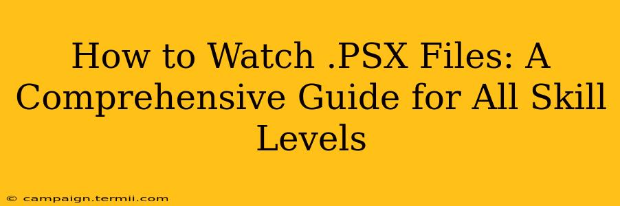 How to Watch .PSX Files: A Comprehensive Guide for All Skill Levels