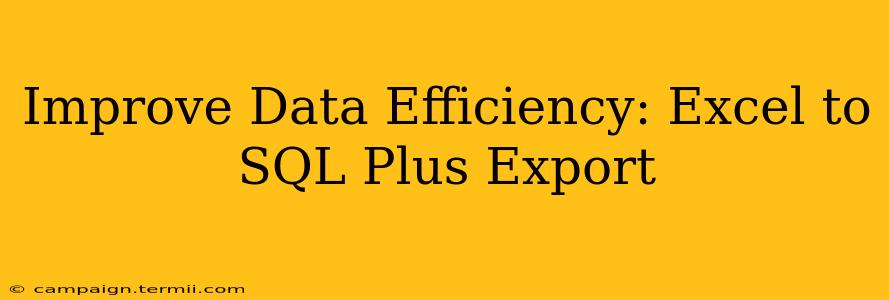 Improve Data Efficiency: Excel to SQL Plus Export