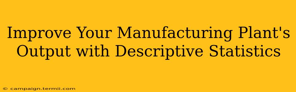 Improve Your Manufacturing Plant's Output with Descriptive Statistics