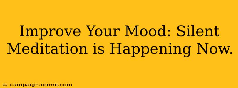 Improve Your Mood: Silent Meditation is Happening Now.