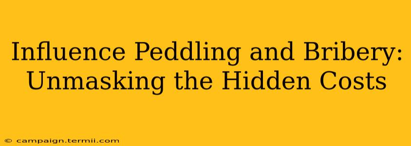 Influence Peddling and Bribery: Unmasking the Hidden Costs