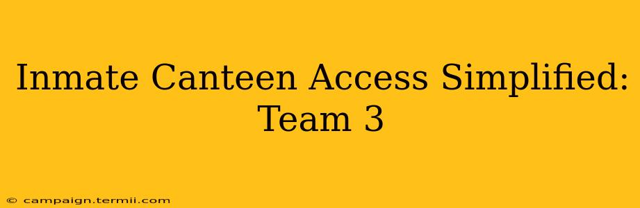 Inmate Canteen Access Simplified: Team 3