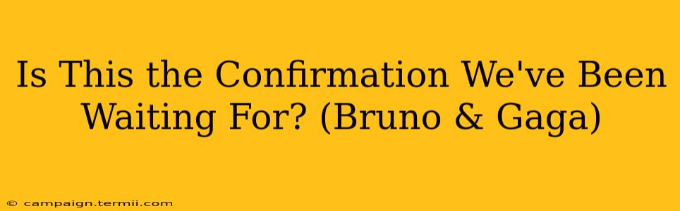 Is This the Confirmation We've Been Waiting For? (Bruno & Gaga)