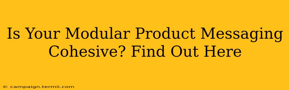 Is Your Modular Product Messaging Cohesive? Find Out Here