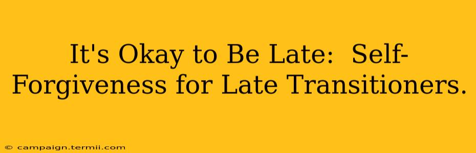 It's Okay to Be Late:  Self-Forgiveness for Late Transitioners.