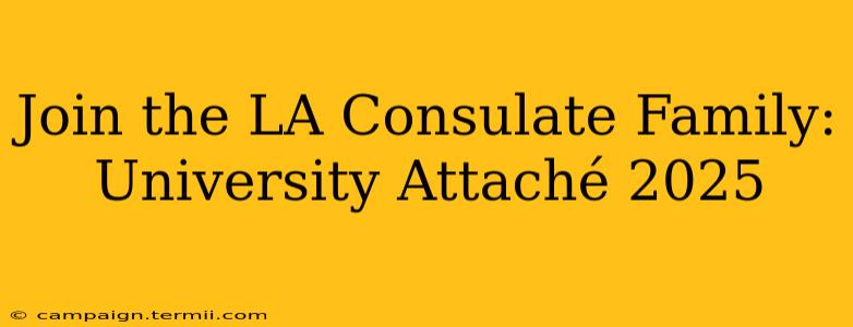 Join the LA Consulate Family: University Attaché 2025