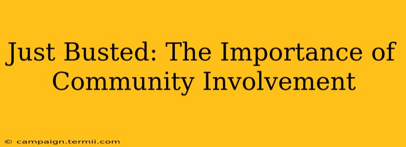 Just Busted: The Importance of Community Involvement