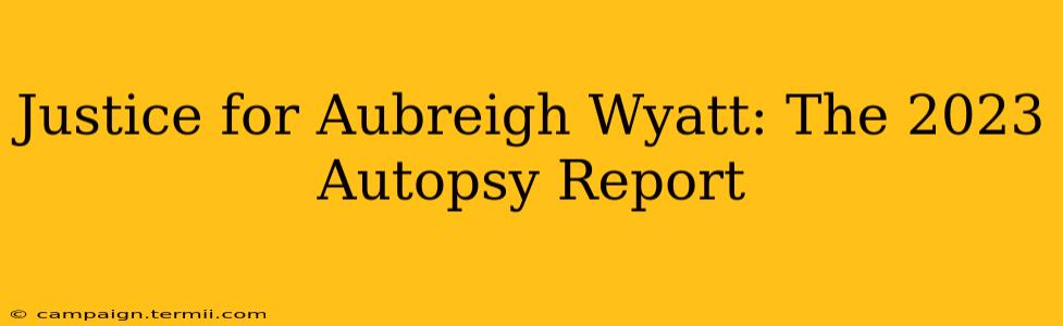 Justice for Aubreigh Wyatt: The 2023 Autopsy Report