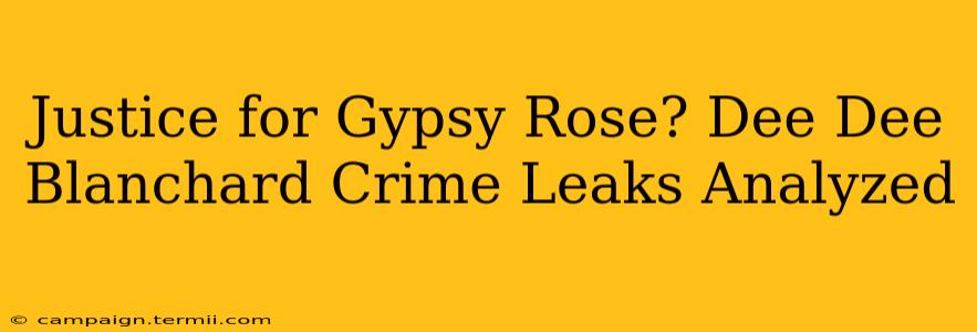 Justice for Gypsy Rose? Dee Dee Blanchard Crime Leaks Analyzed